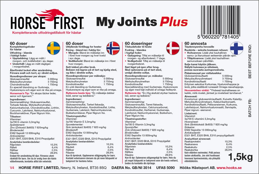 Tilskudsfoder Pulver My Joints Plus HORSE FIRST®