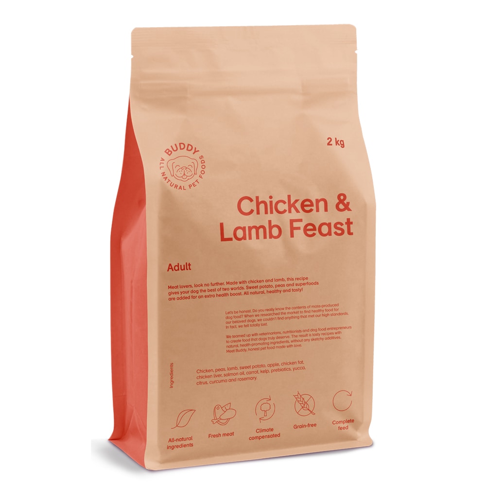 Hundefoder 2 kg Chicken & Lamb Feast BUDDY